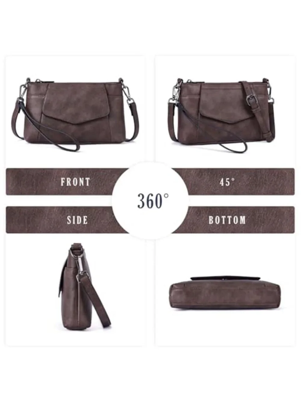 Womens Vegan Leather Crossbody Phone Bag Wristlet Clutch Purse Small Handbag